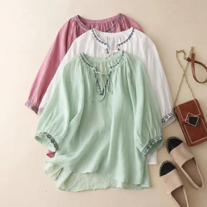 Amanda Linen Blouse