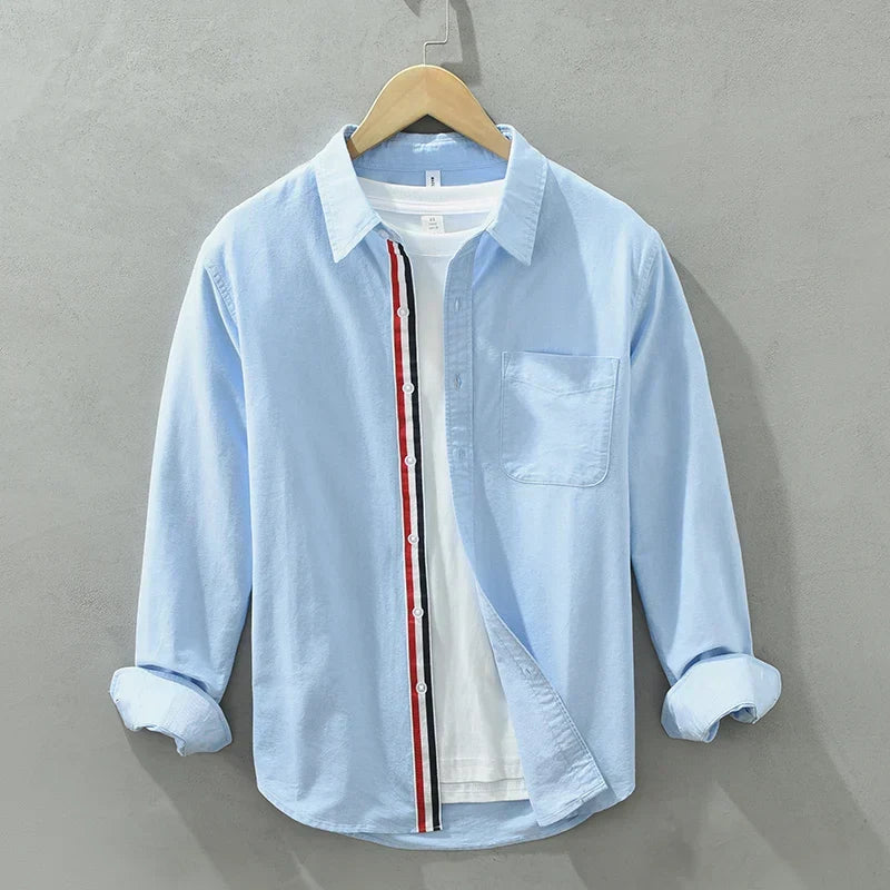 Henley Linen Hooded Shirt
