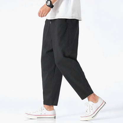 Metro Ease Cropped Cotton Pants