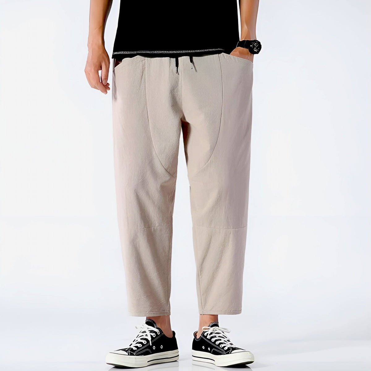 Metro Ease Cropped Cotton Pants