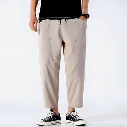 Metro Ease Cropped Cotton Pants