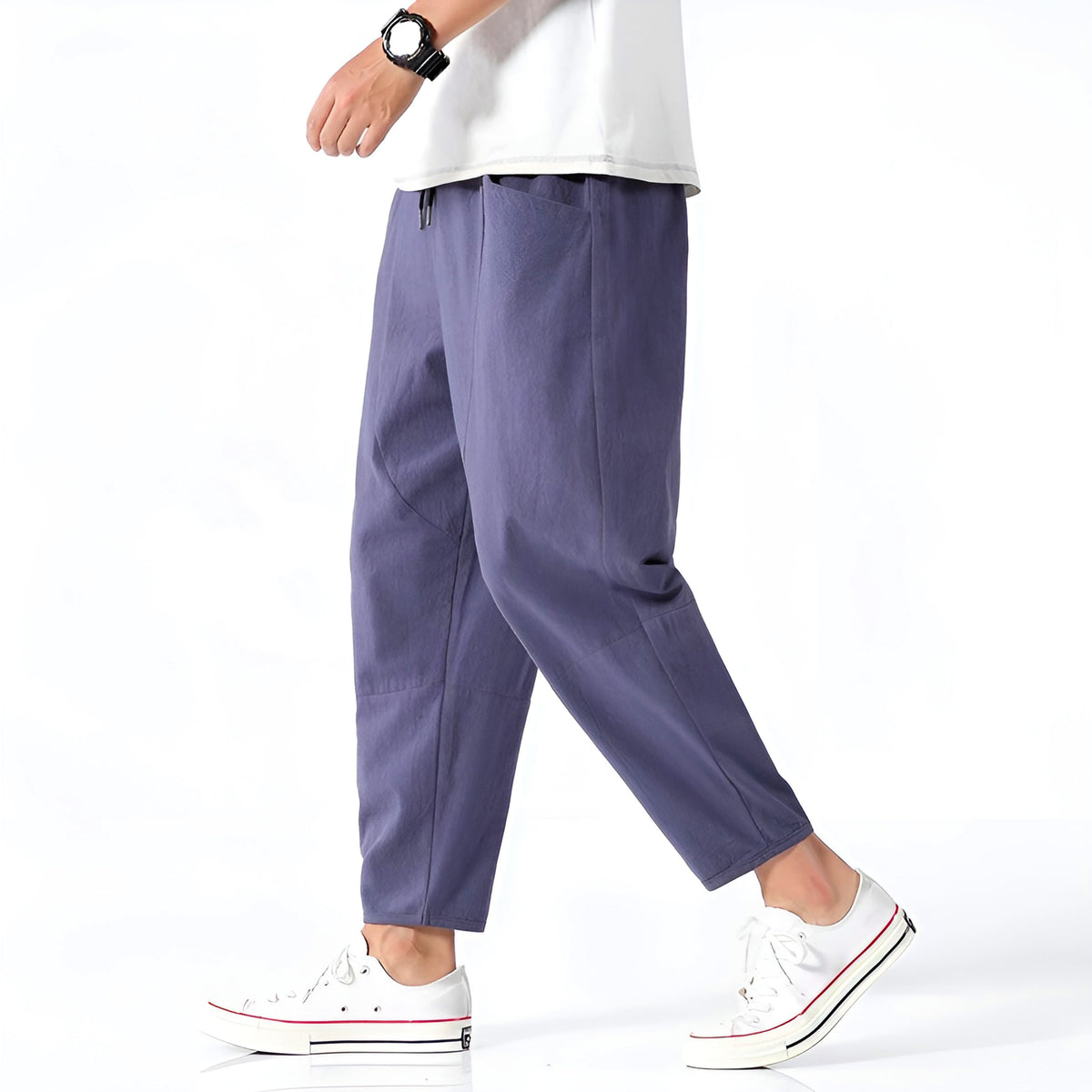 Metro Ease Cropped Cotton Pants