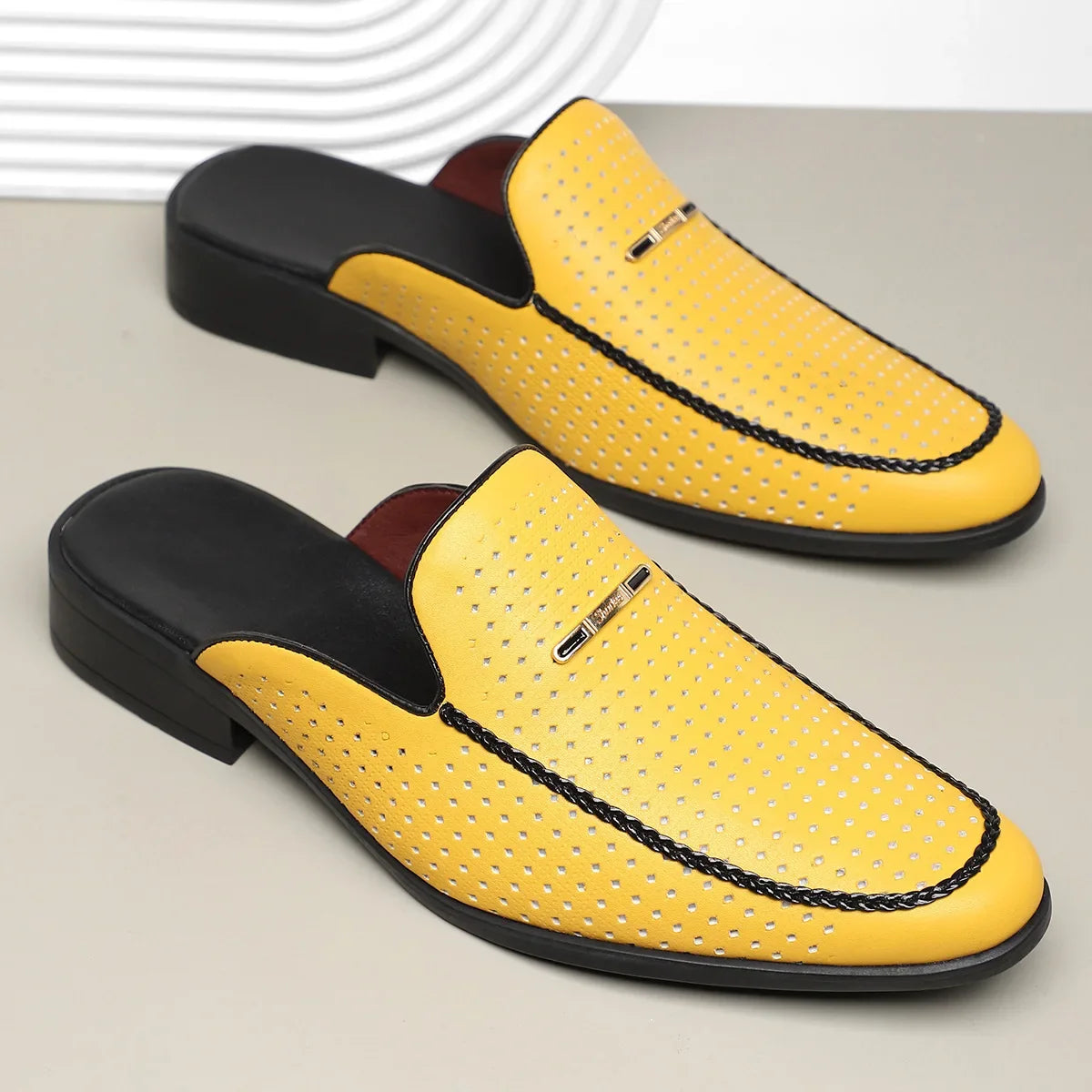 Stefano Genuine Leather Mules