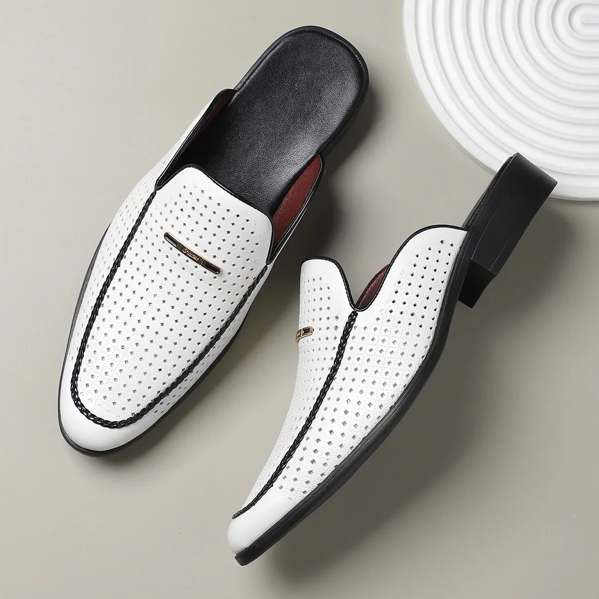 Stefano Genuine Leather Mules