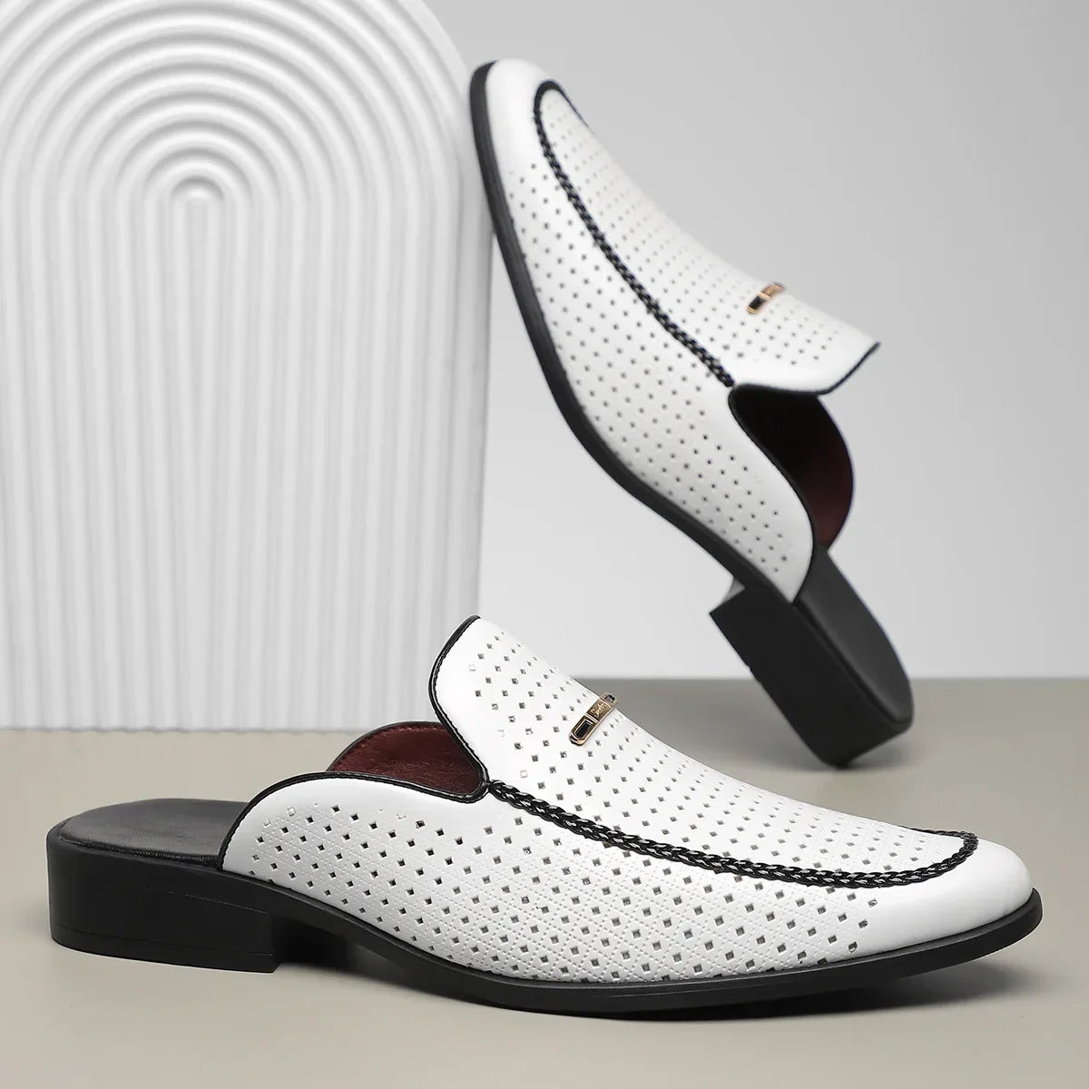 Stefano Genuine Leather Mules