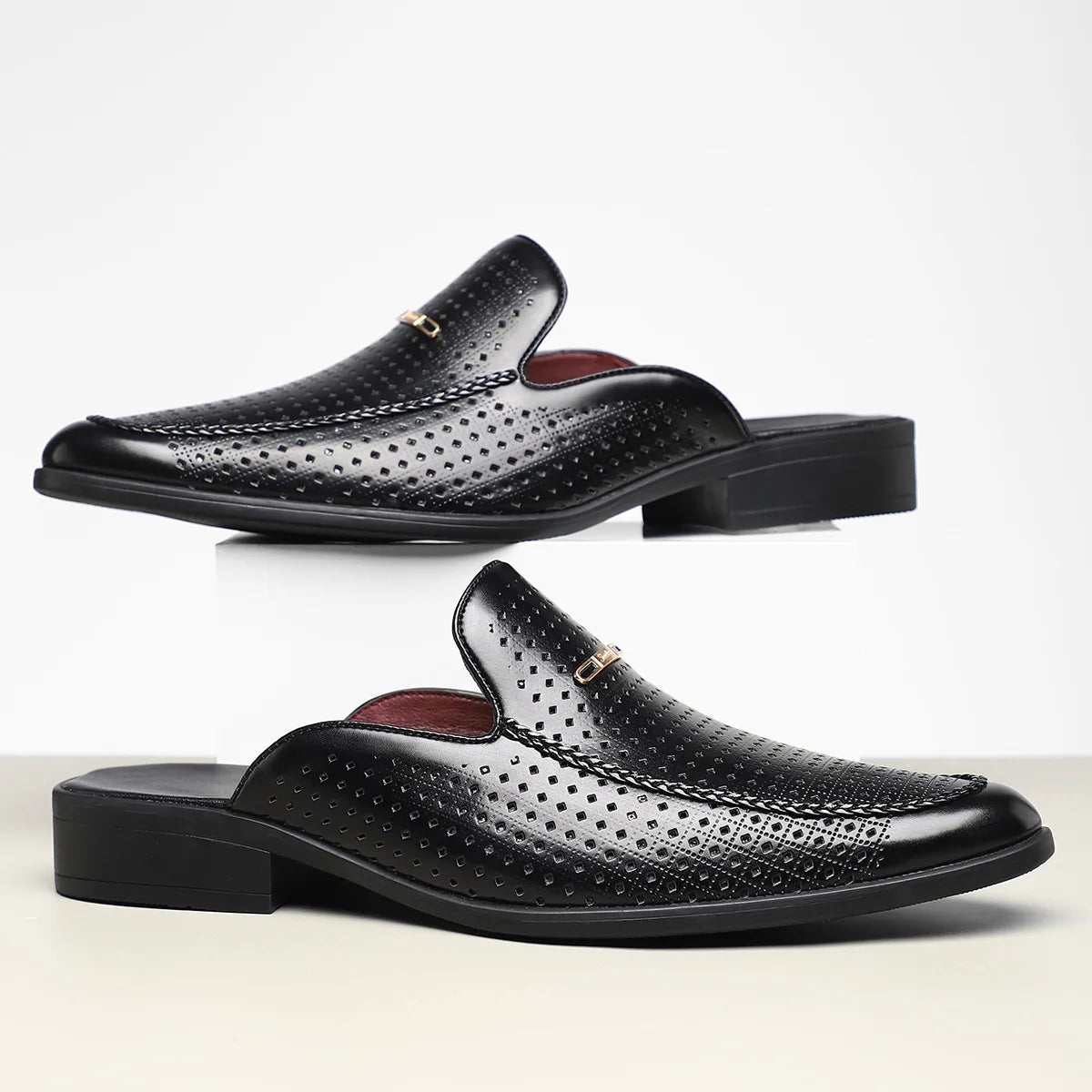 Stefano Genuine Leather Mules